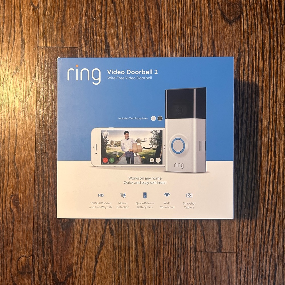 Ring Smart Doorbell with Silver and Black Finish